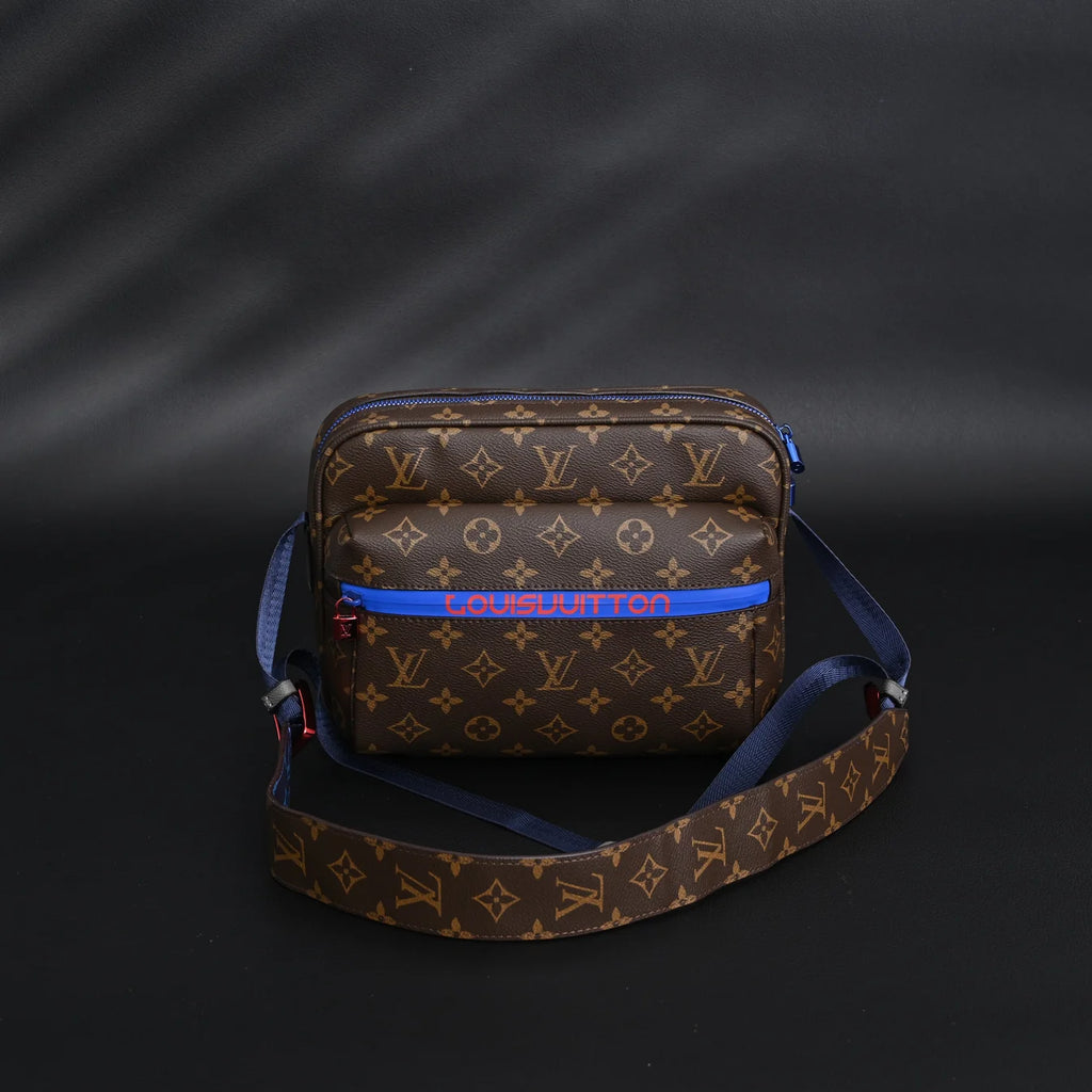 Louis Vuitton Trio Messenger Bag Monogram Canvas Blue Strap Crossbody Pouch