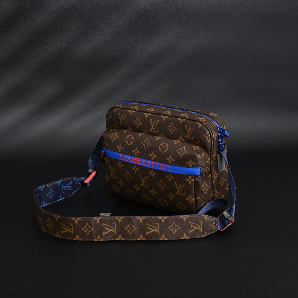 Louis Vuitton Trio Messenger Bag Monogram Canvas Blue Strap Crossbody Pouch