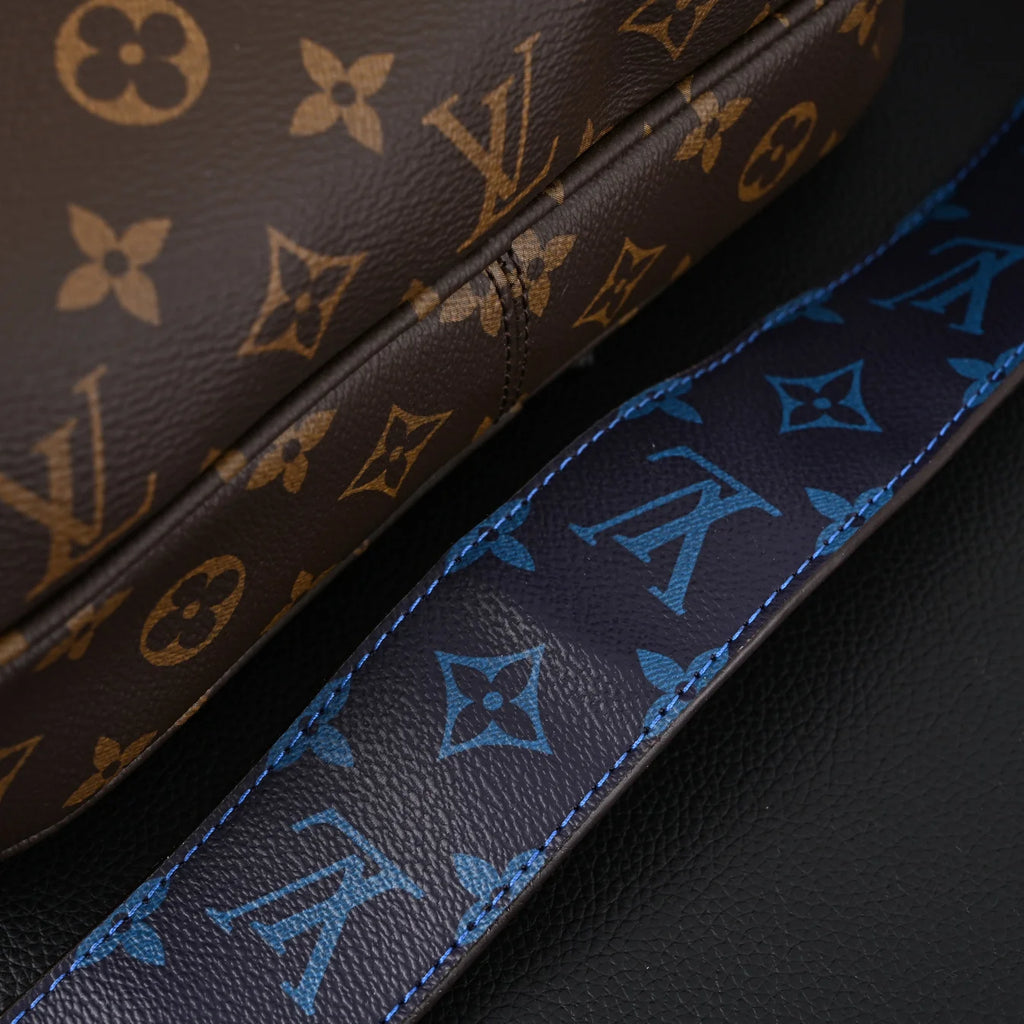 Louis Vuitton Trio Messenger Bag Monogram Canvas Blue Strap Crossbody Pouch