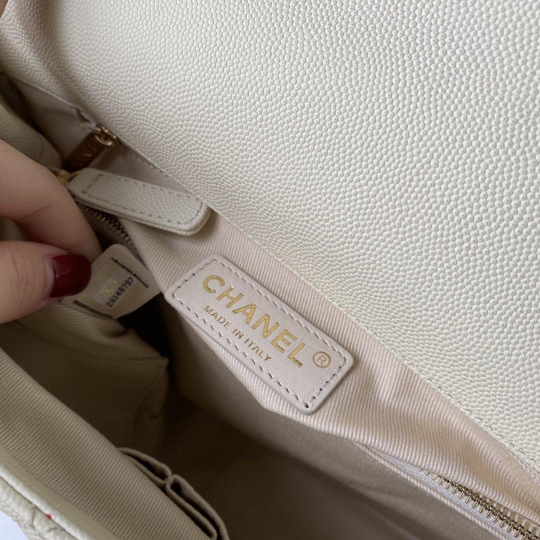 Chanel Trendy CC Flap Bag White Quilted with Top Handle