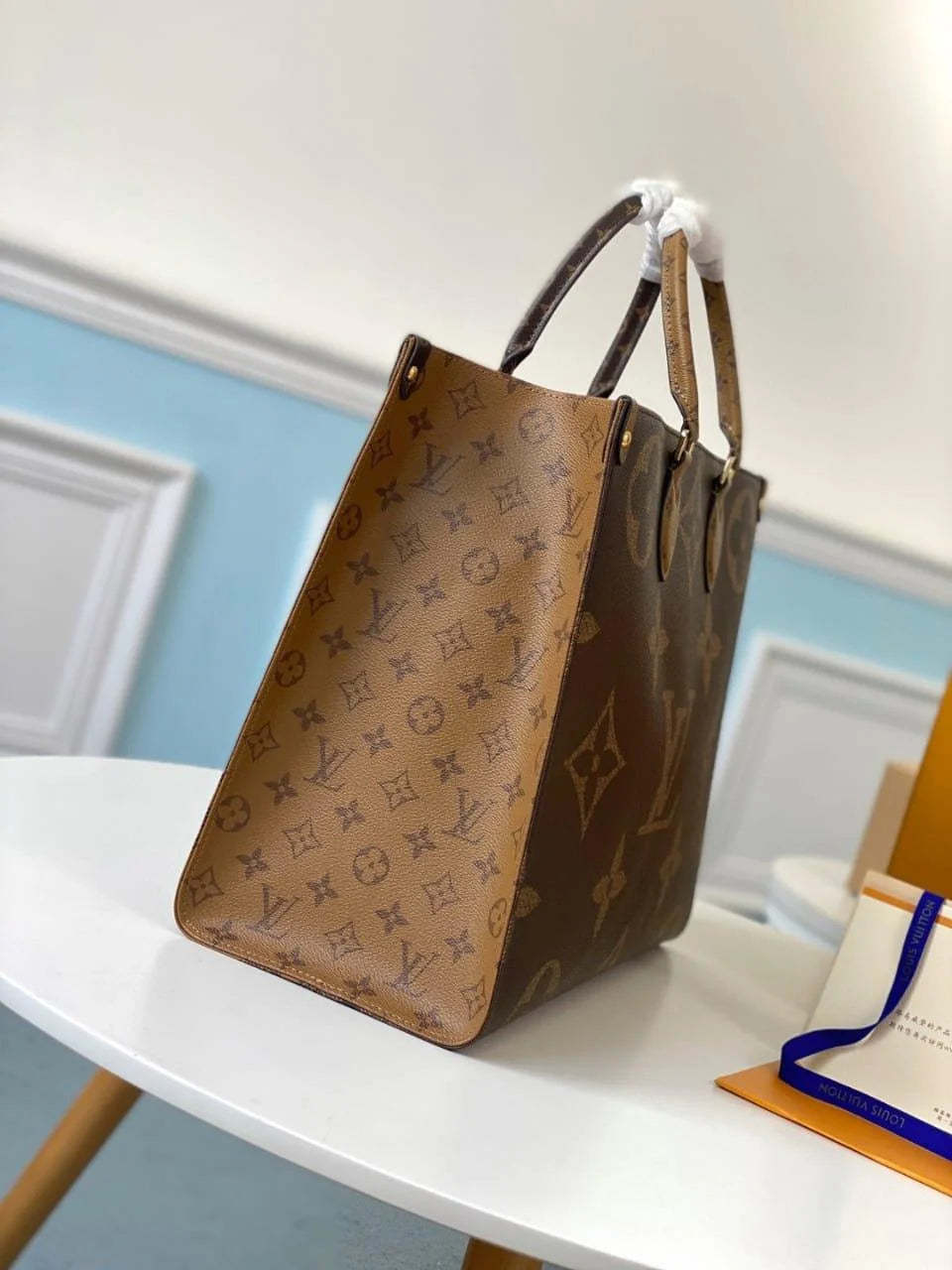 Louis Vuitton Onthego GM Tote Bag Monogram Giant Reverse Canvas Shoulder