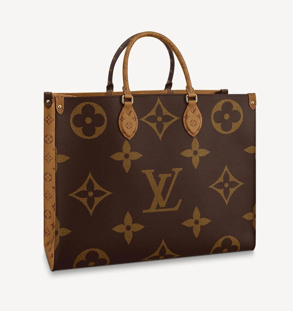 Louis Vuitton Onthego GM Tote Bag Monogram Giant Reverse Canvas Shoulder