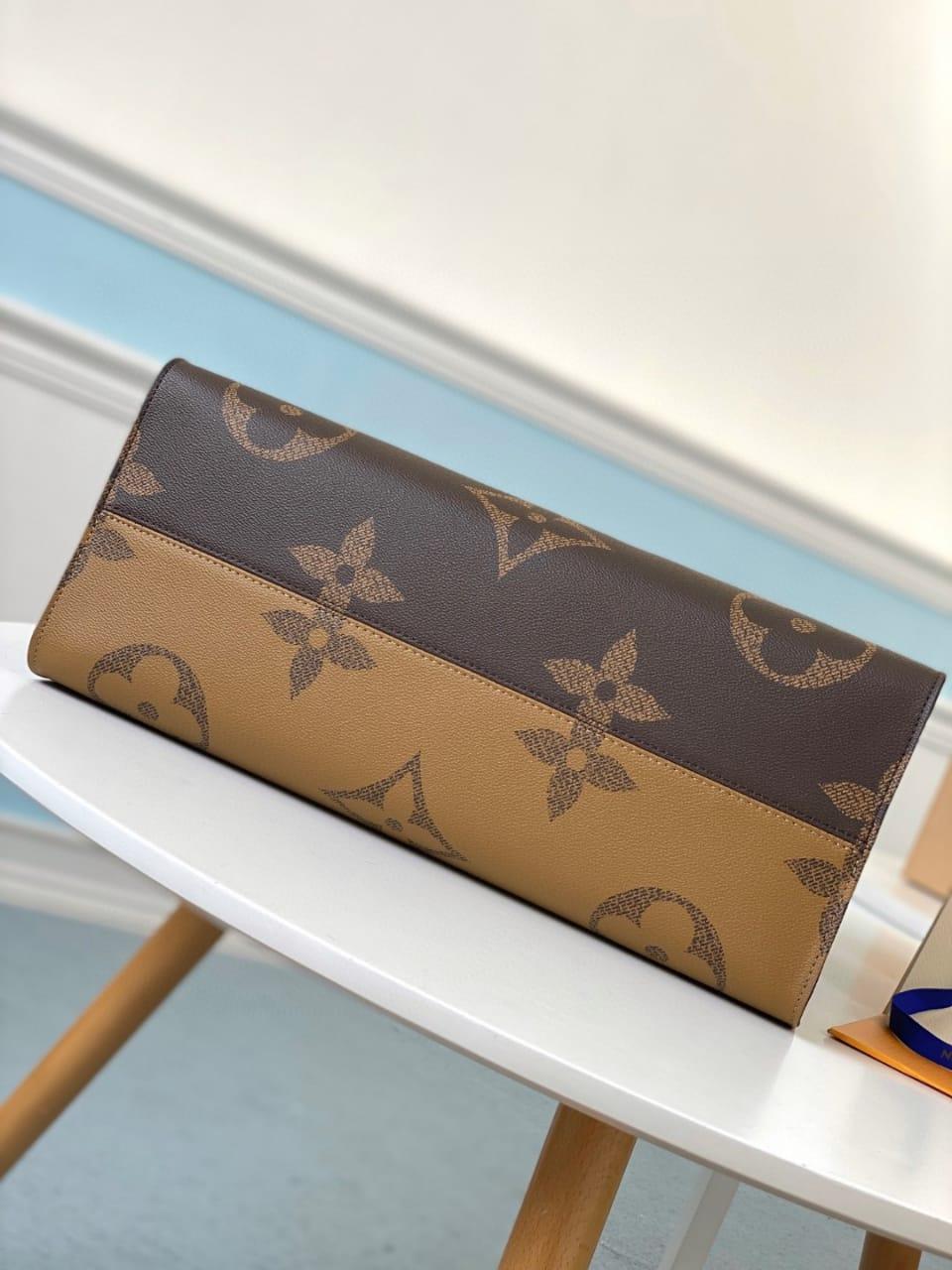 Louis Vuitton Onthego GM Tote Bag Monogram Giant Reverse Canvas Shoulder